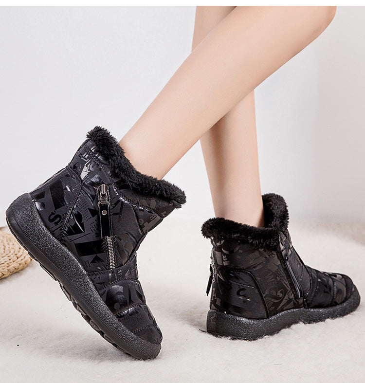 Letter Print Women's Winter Boots