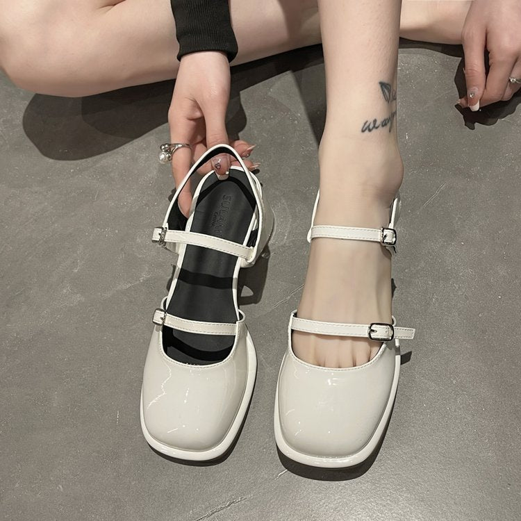 Thick-Heel Toe-Box Buckle Fashion High-Heel Sandals For Women