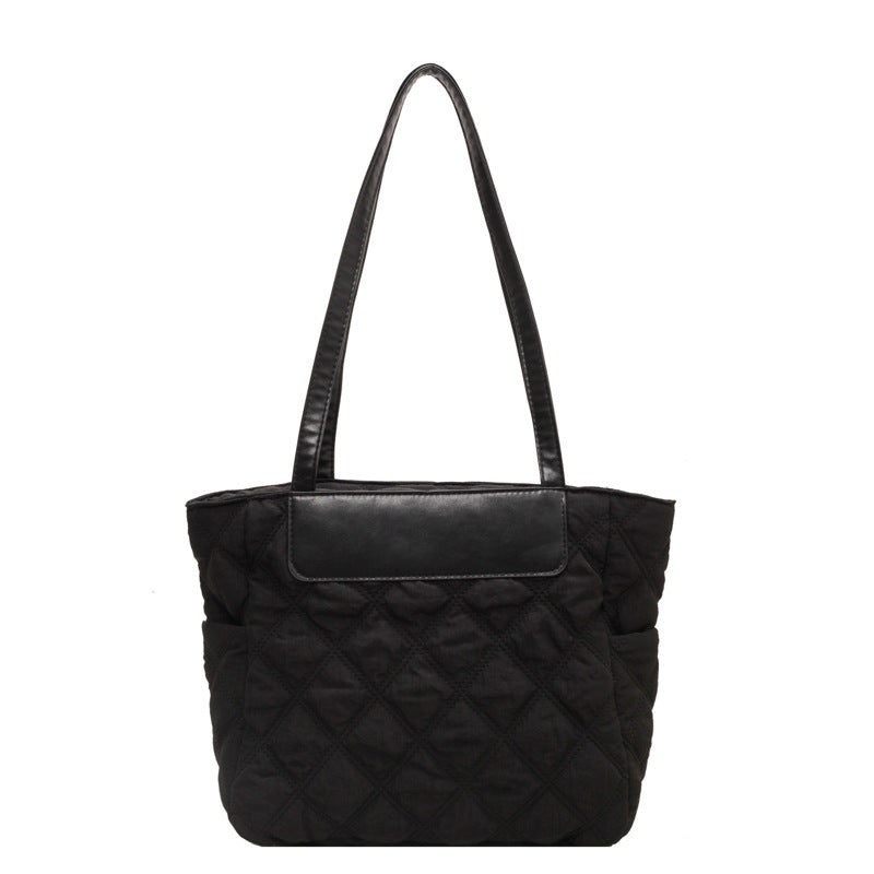 Rhombus Sewing Shoulder Bag Autumn And Winter Winter Luxury Women's Bag High Capacity Casual Commuting Personalized Handbags