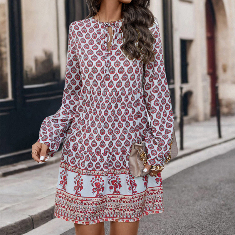 Positioning Printing Loose Dress