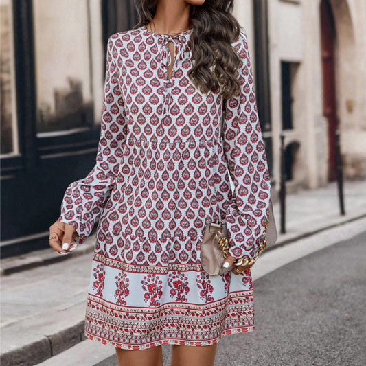 Positioning Printing Loose Dress