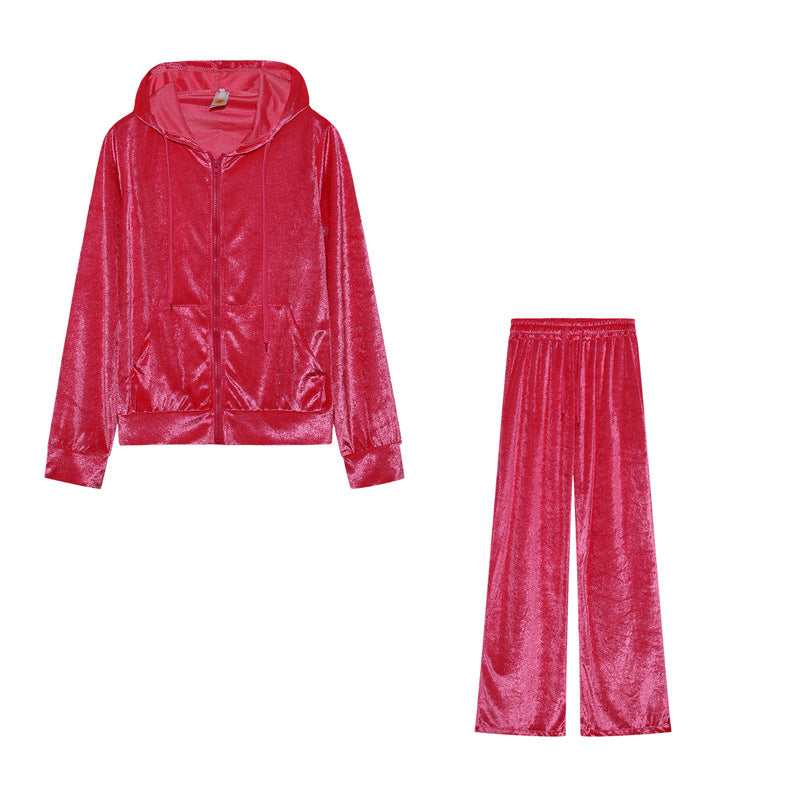 Rhinestone Velvet Sports & Leisure Outfit