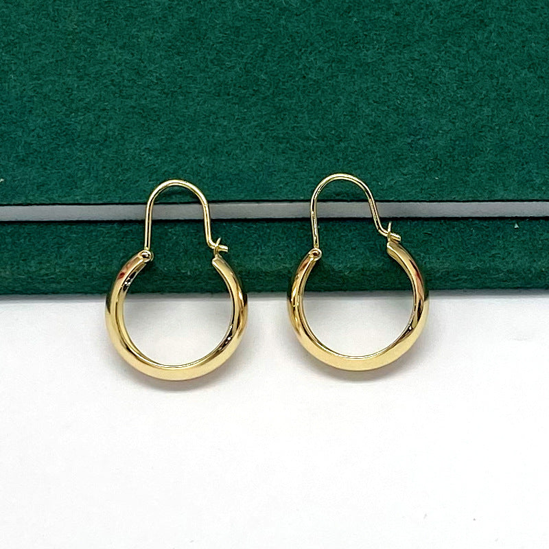 Women's Trendy Cool Gold Plated Hoop Earrings