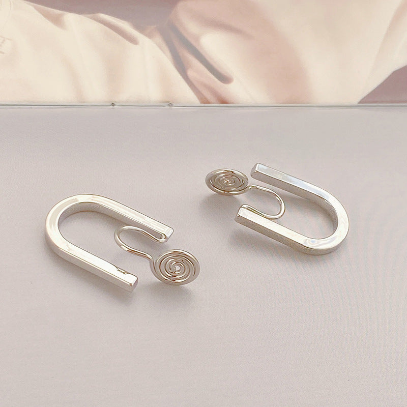 Top quality 18K Gold Color Mosquito Coil Clip on Hoop Earrings Hot Sale C Shape Copper C Shape Cuff Earrings Ear Clip