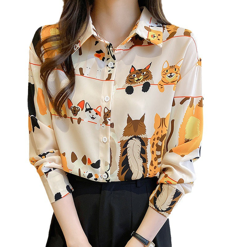 Long Sleeve Chiffon Women's Autumn Clothing Top