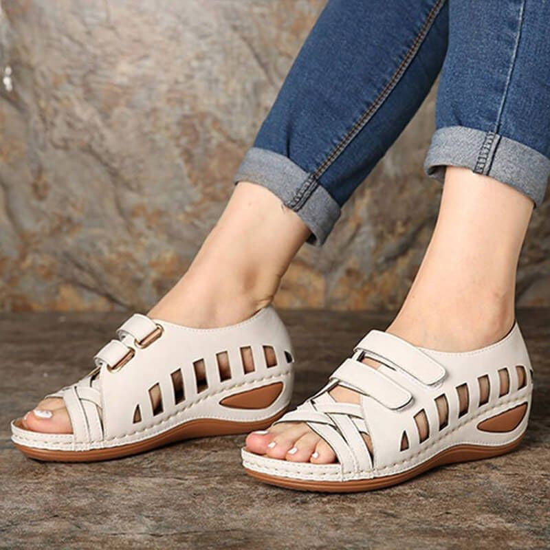 Velcro Wedge Open Sandals