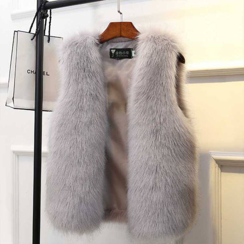 Imitation Fox Fur Waistcoat Vest