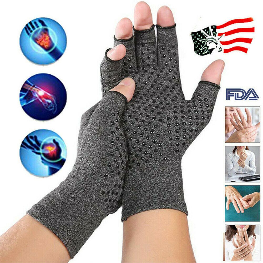 Non-Slip Breathable Health Care Nursing Half-Finger Gloves For Arthritis