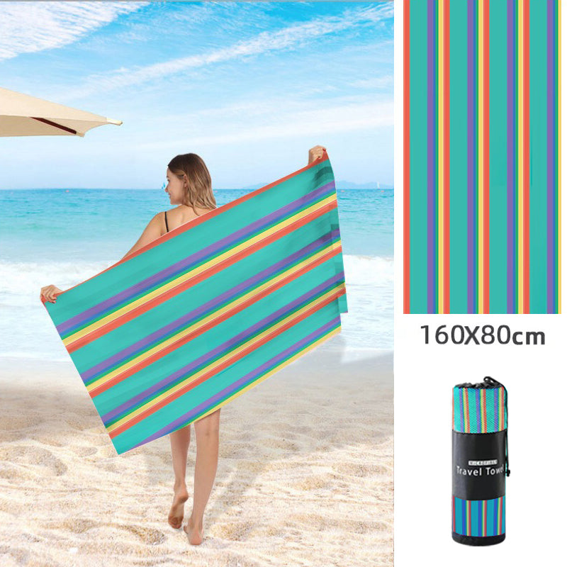 Printed Beach Towel - Microfibre Double-Sided Fleece Beach Towel