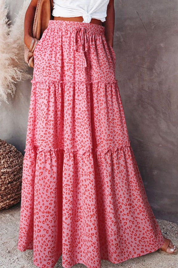 Bohemian-Style Loose Casual High-Waist Long Skirt