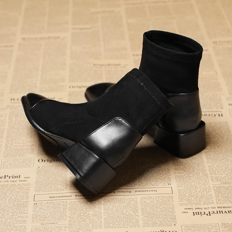 New Versatile Thick-Heel Short Boots