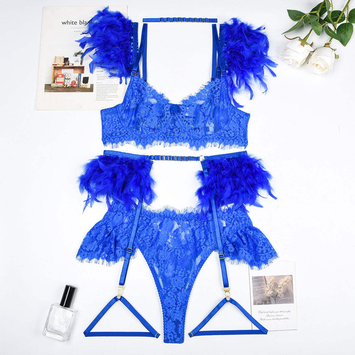 Feather  Lingerie - Lace Bra+Panties