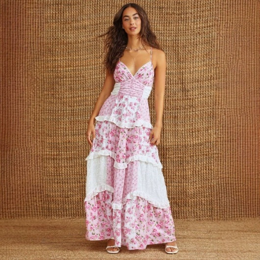 Sleeveless Strap Digital Printed Dress