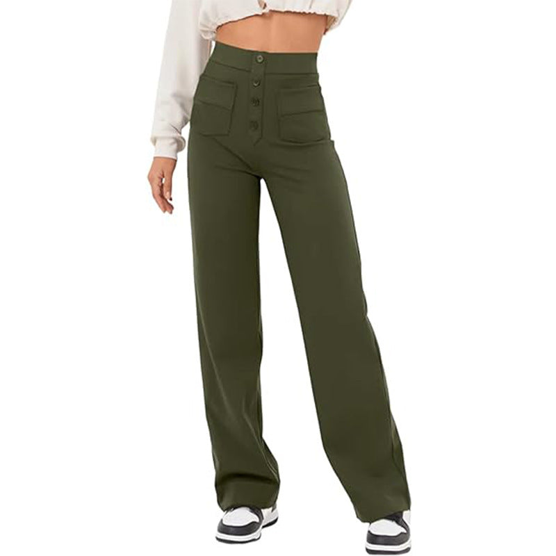 High-Waist Trousers With Pockets