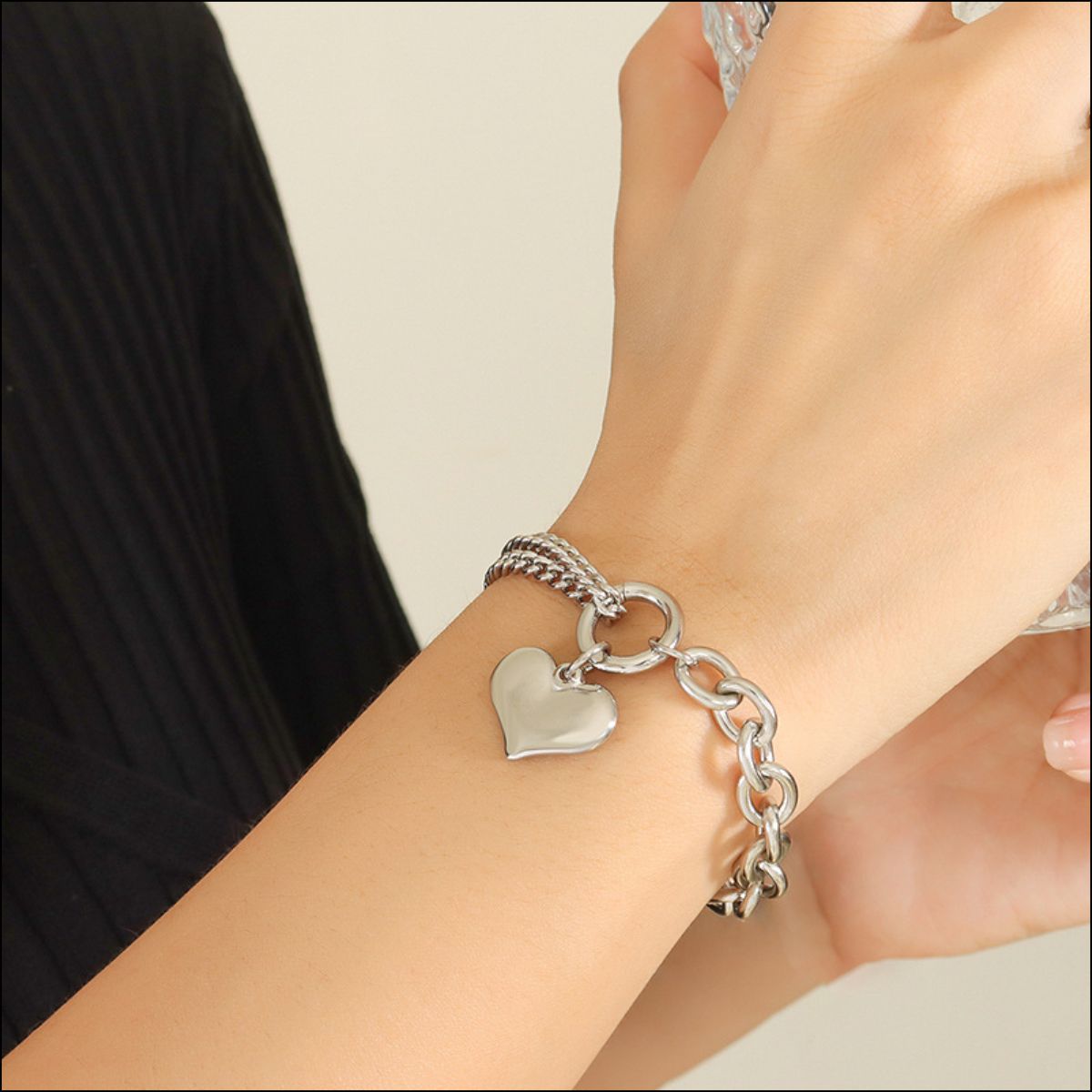 Half Chunky Chain Titanium Steel Bracelet - US Only