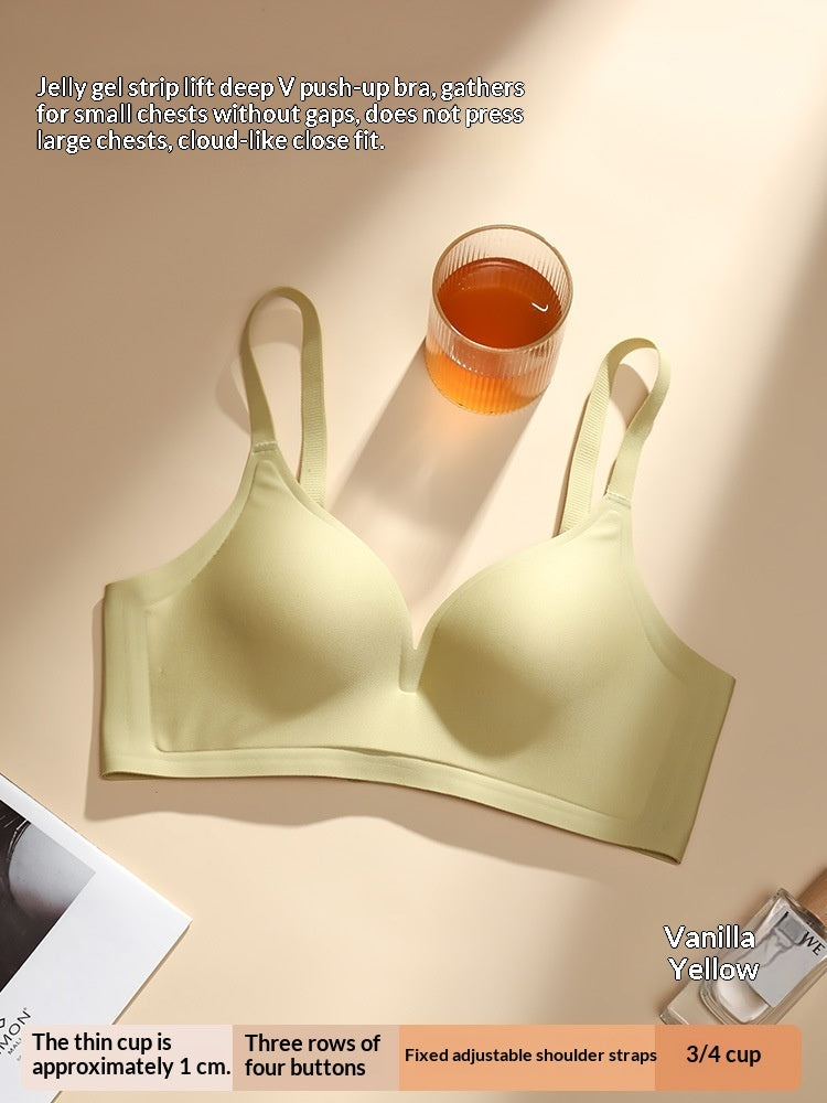 Thin, Small-cup Push-up Wireless Bra That Gathers And Controls Side Boob