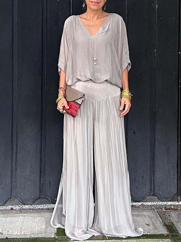 Fashionable Best-Selling Solid-Colored Chiffon Set For Women
