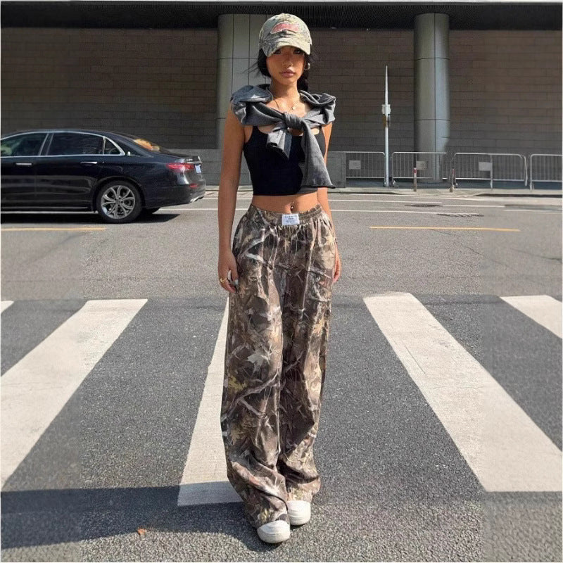 Hip-Hop Retro Street Multi-Pocket Camouflage Cargo Trousers