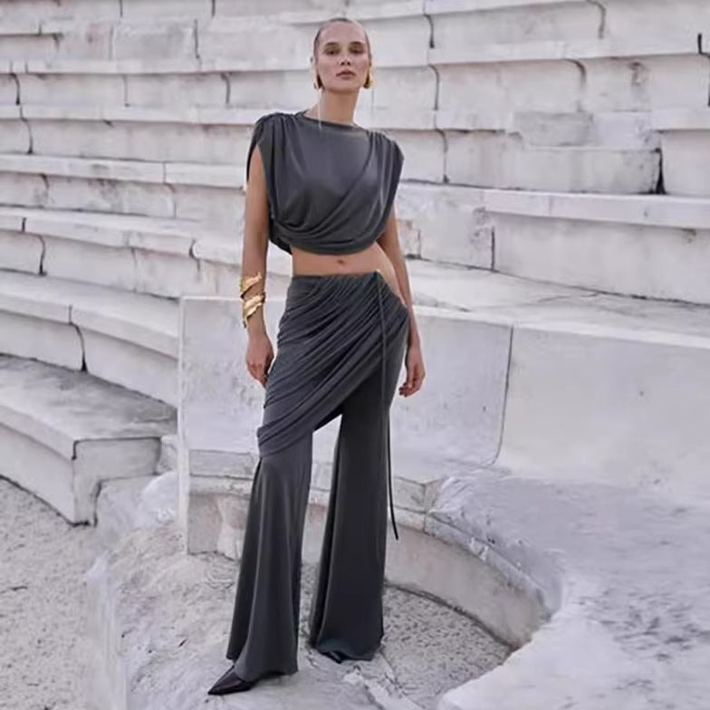 Women's Irregular Flared Trousers Suit