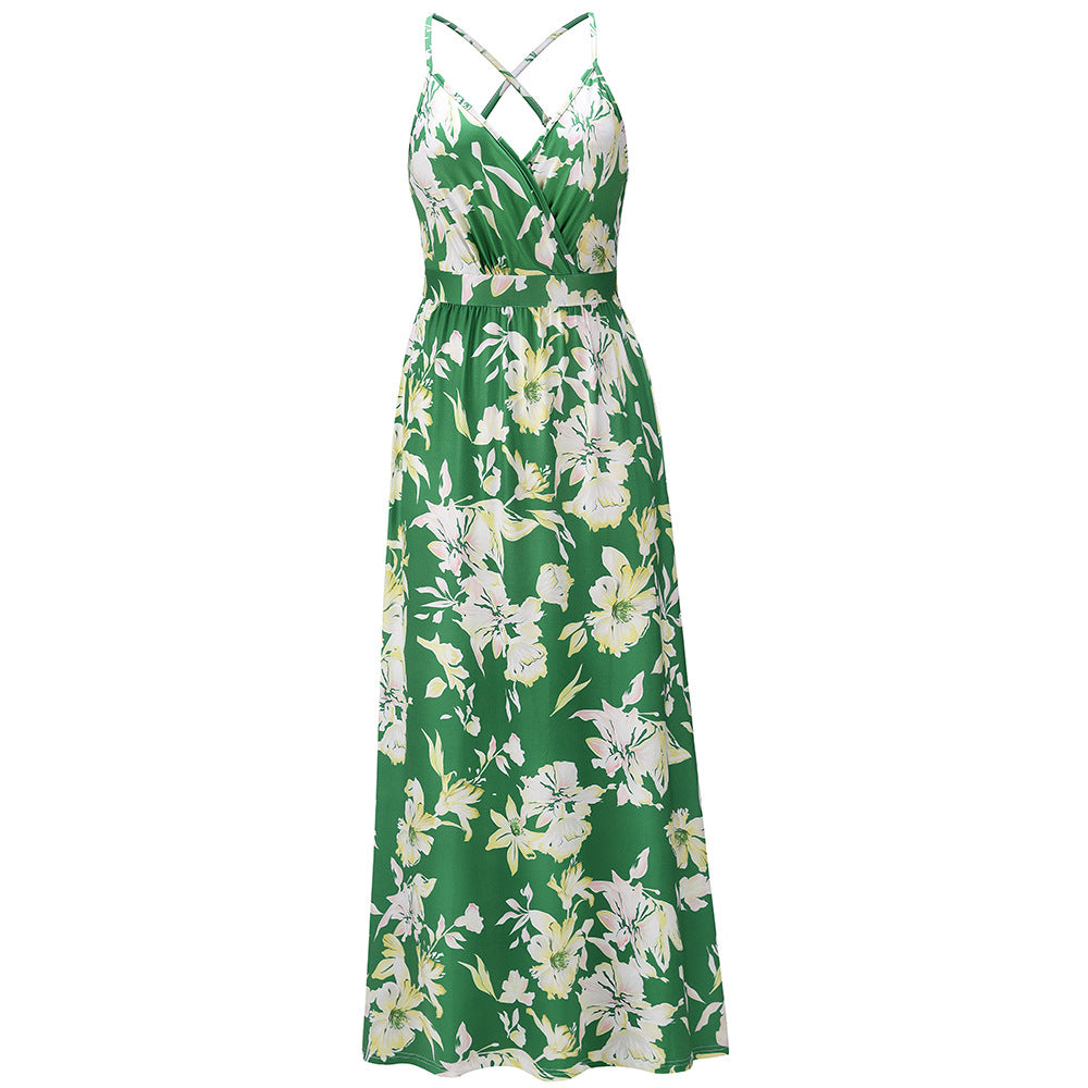 Floral Suspender Beach Dress