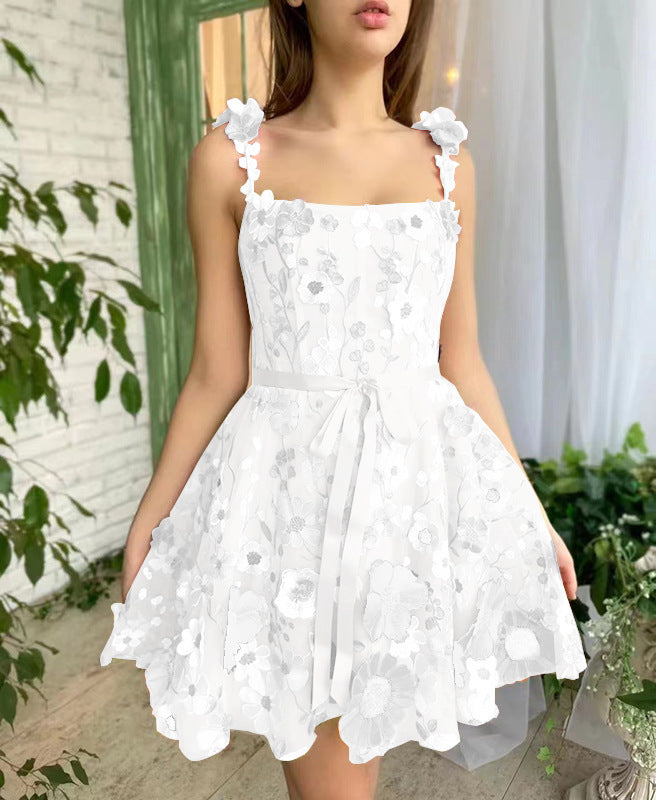 Three-Dimensional Flower Embroidery Dress