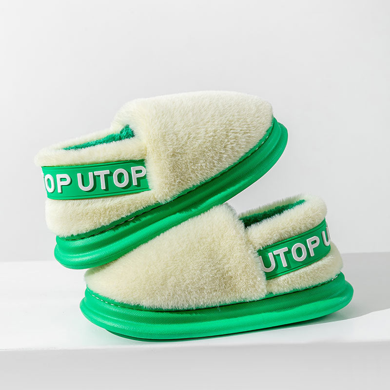 Thick-Sole Plush Slippers