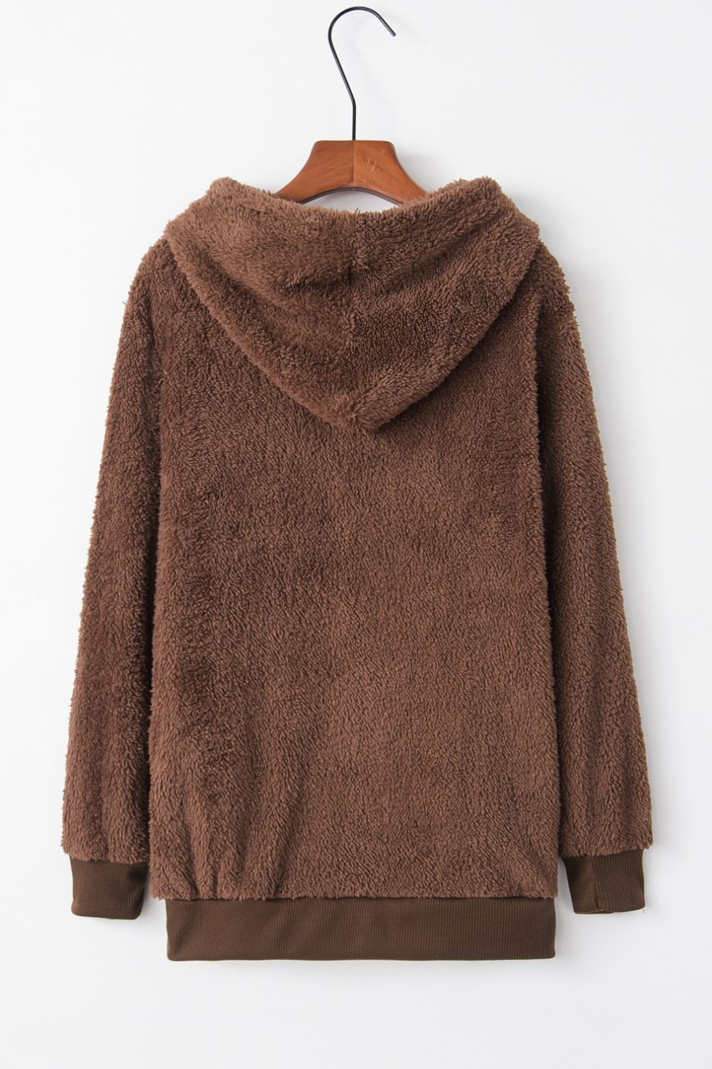 Quarter-Zip Drawstring Teddy Hoodie - US Only