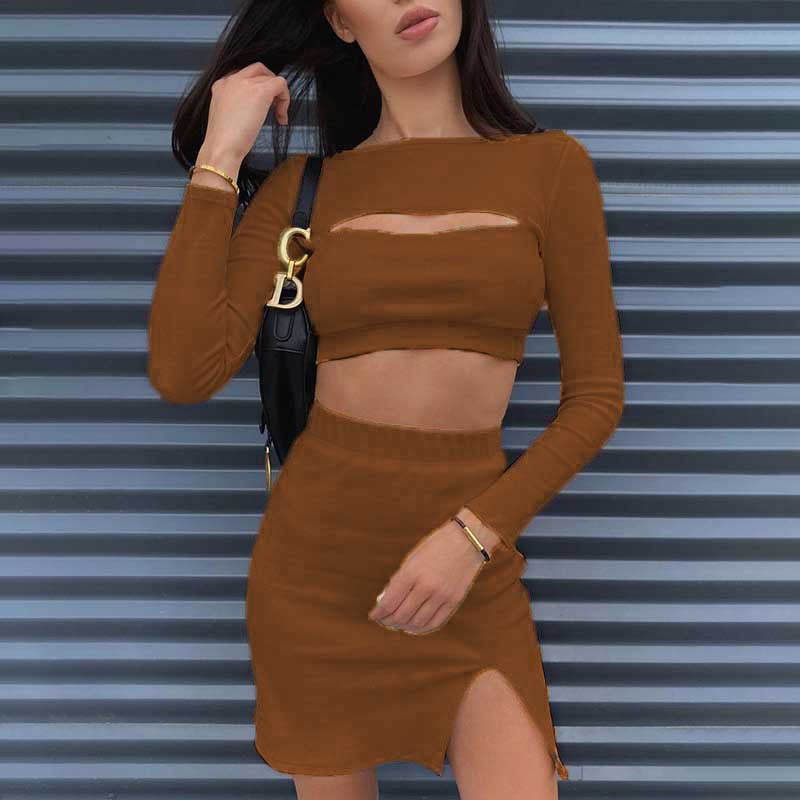 Cutout-Top Mini Skirt Outfit