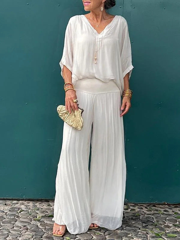 Fashionable Best-Selling Solid-Colored Chiffon Set For Women