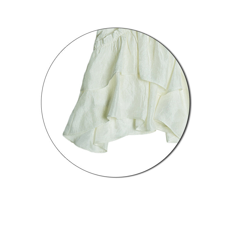 Vintage Low-Rise Embossed White Skirt