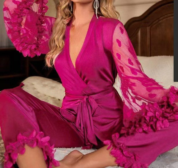 Women's Casual Satin Pyjama Suit