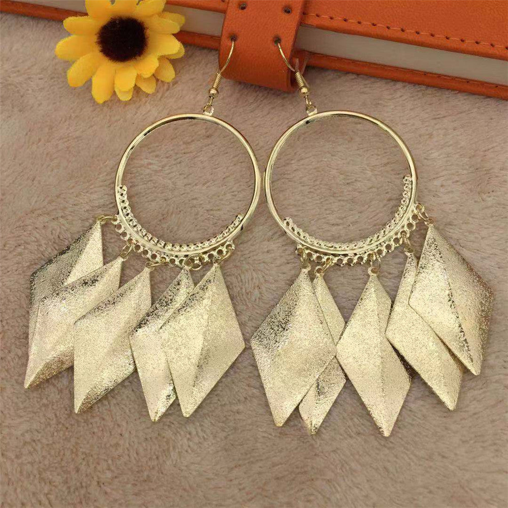 Ethnic Metal Hoop Earrings For Women