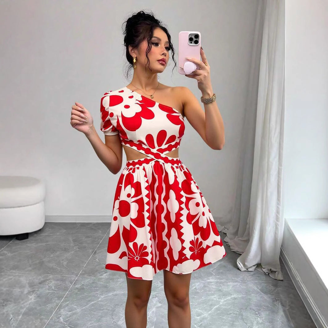 Breathable Hollow-Waist Short Dress