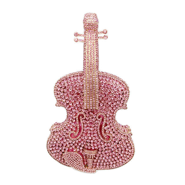 Luxury Violin Crystal Evening Handbag For Women