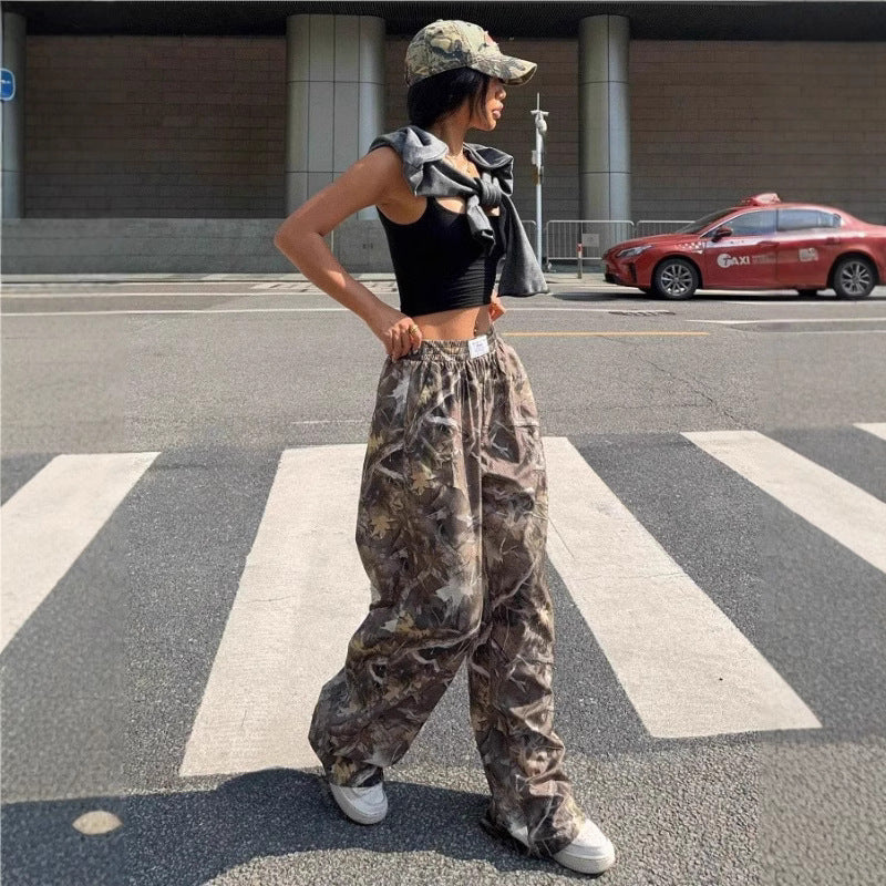 Hip-Hop Retro Street Multi-Pocket Camouflage Cargo Trousers