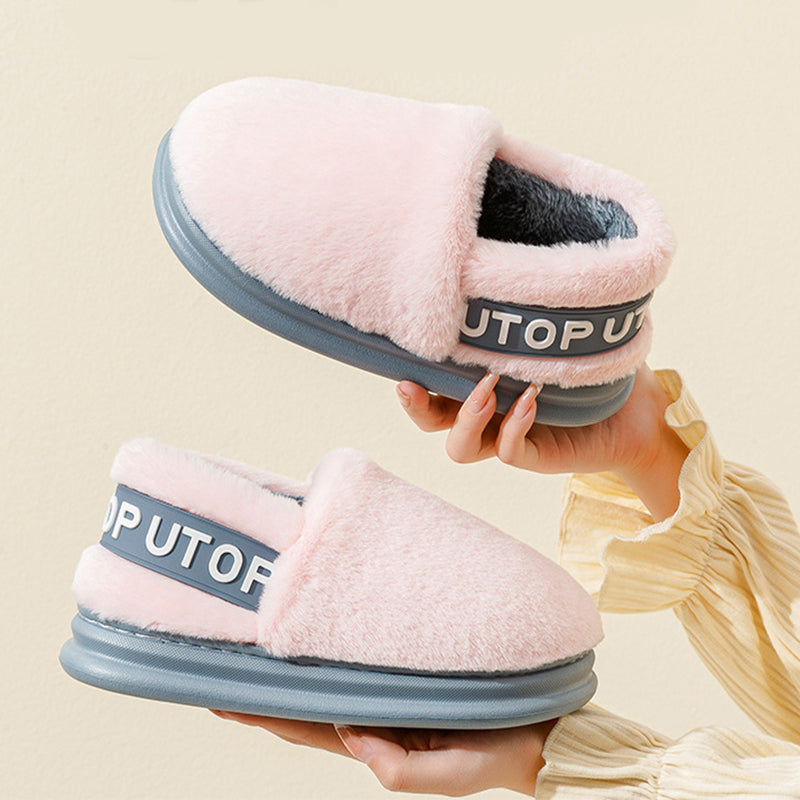 Thick-Sole Plush Slippers