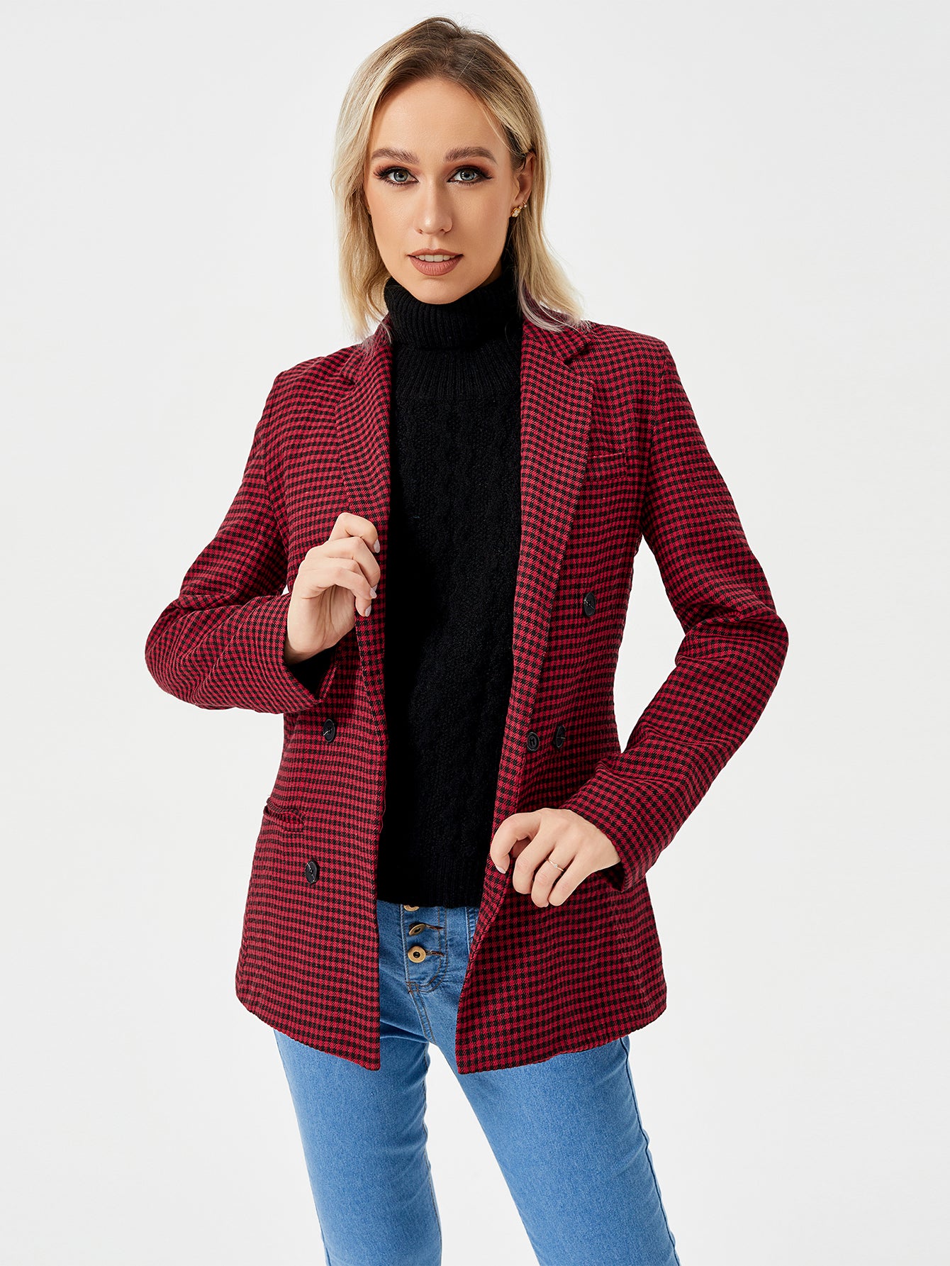 Blazer Jacket -  Long-Sleeve Work/0ffice Coat For Women