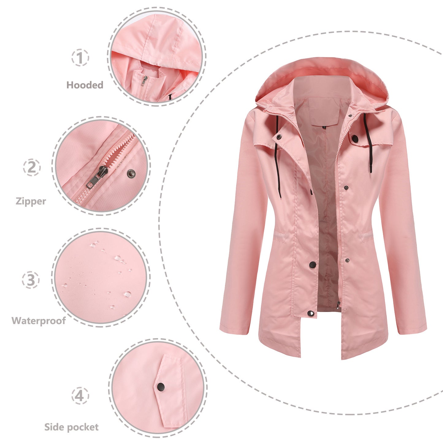 Women's Mid-Length Hooded Coat