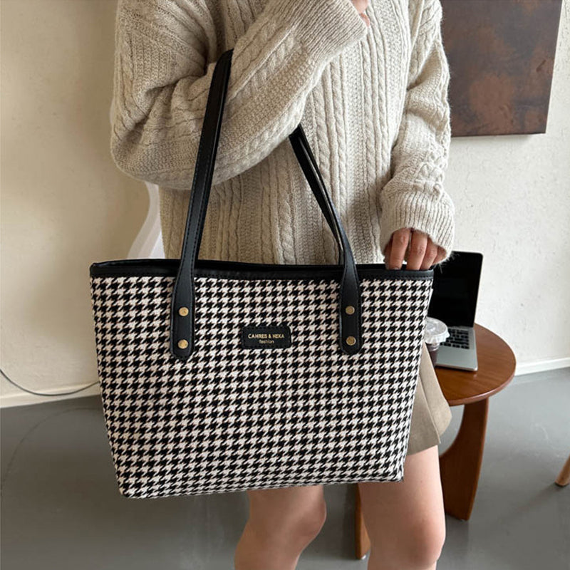 Houndstooth Shoulder Handbag