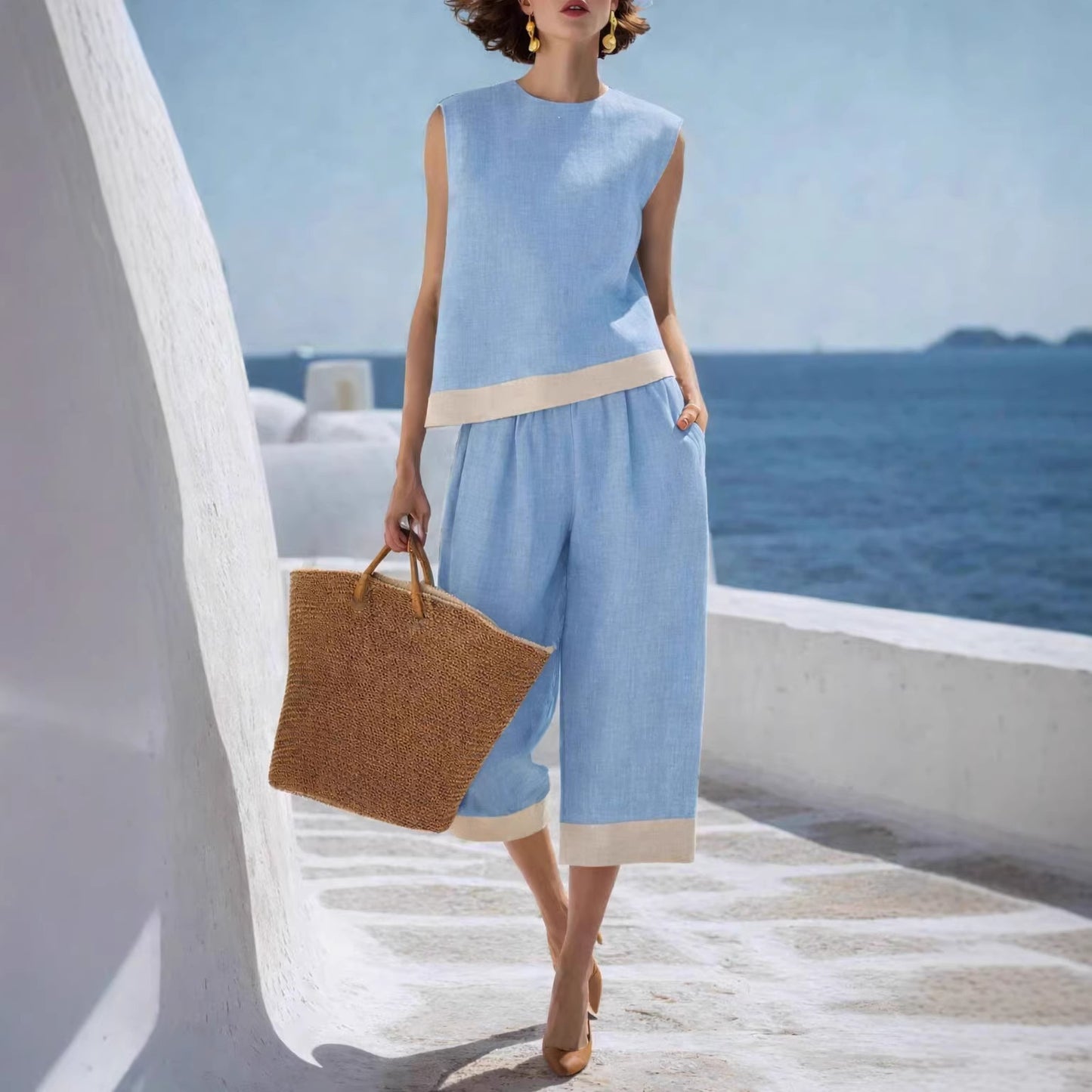 Casual Cotton-Linen Bohemian-Style Outfit