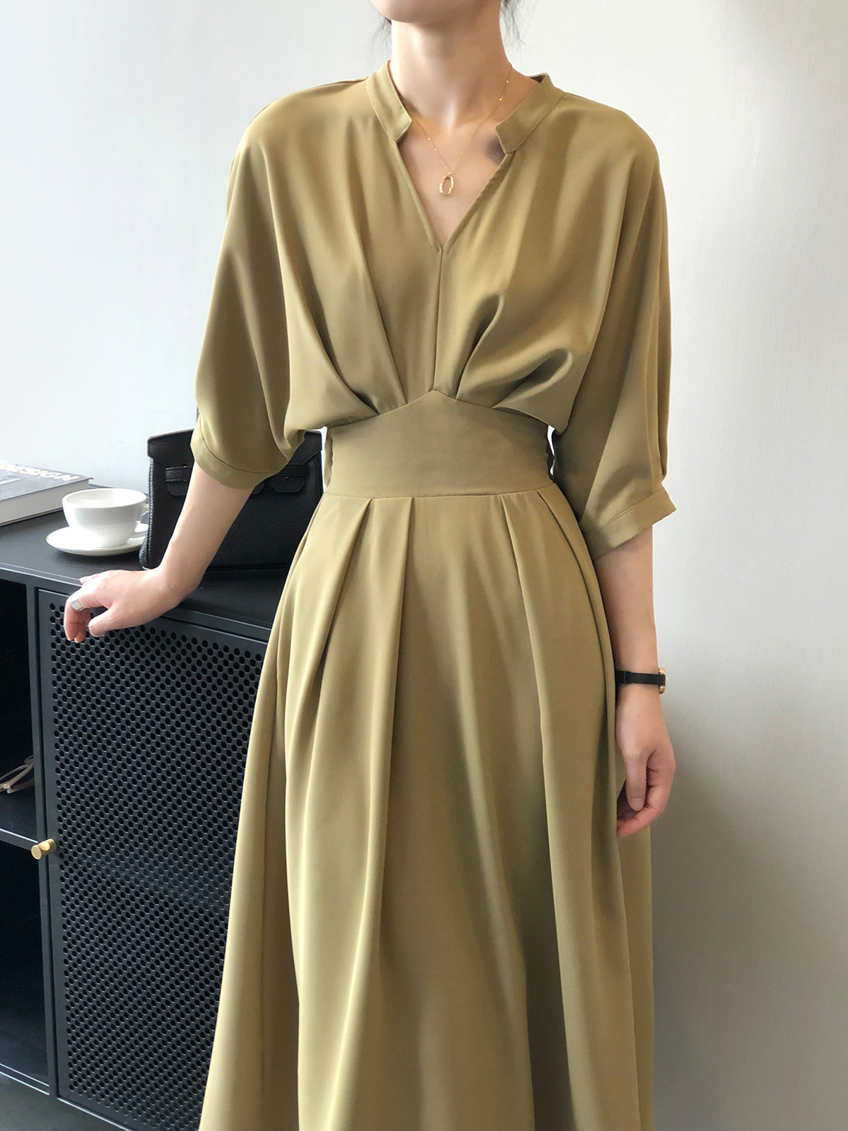 V-Neck Midi Dress