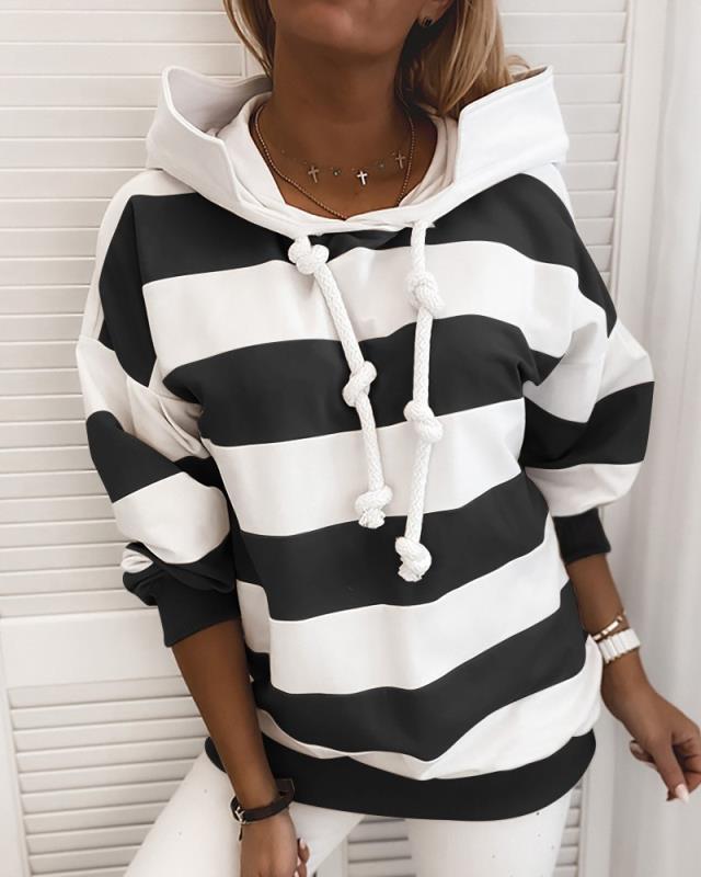 Women's Long-Sleeved Striped Thin Sweater