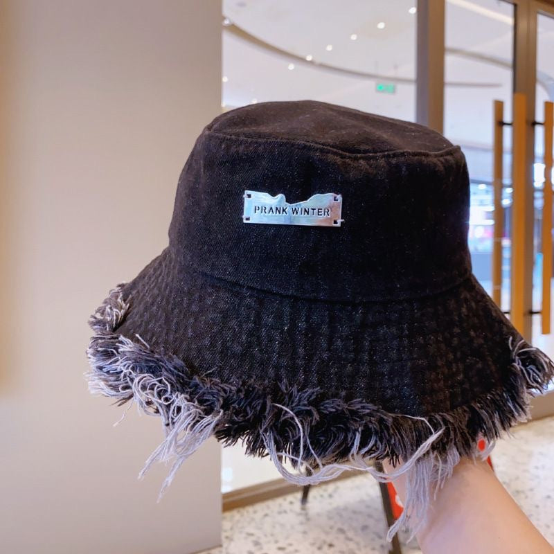 Denim Fisherman Hat for Women - Thin Washed Old Frayed Bucket-Edge Hat For Outdoors