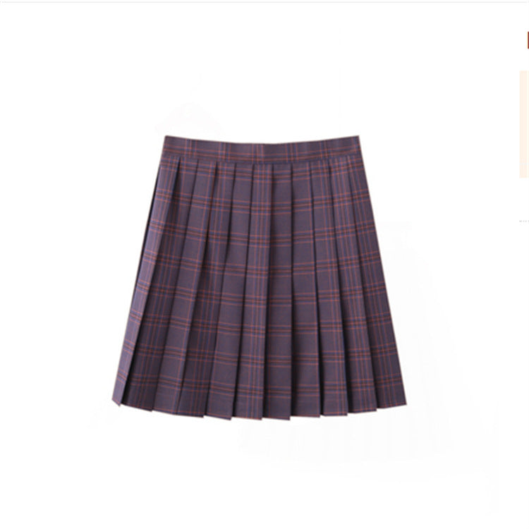 High-Waist Plaid Soft Pleated Skirt