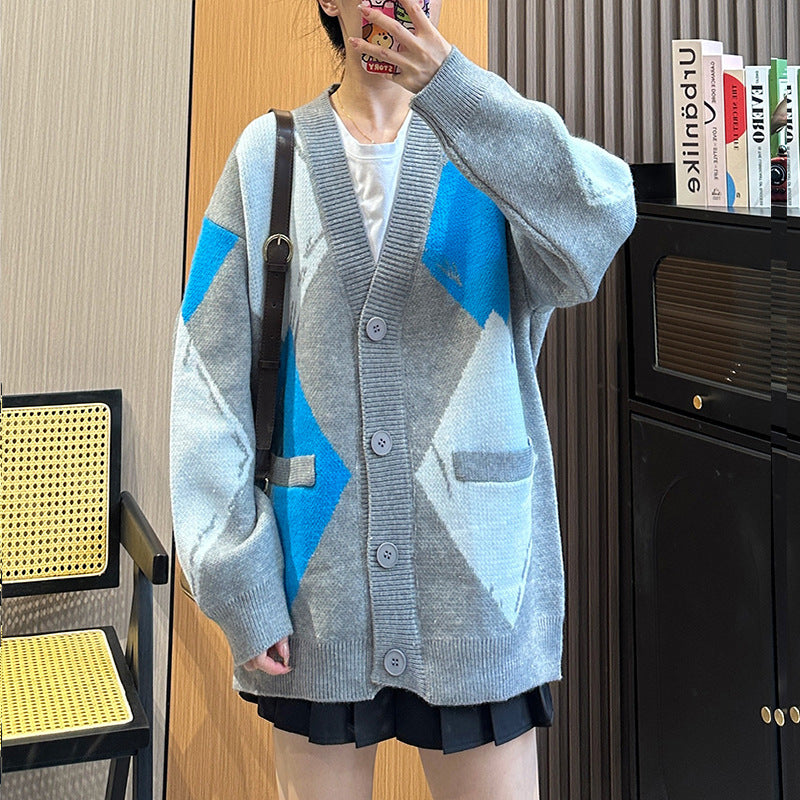 Retro Lazy-Style Knitted Long-Sleeve Top