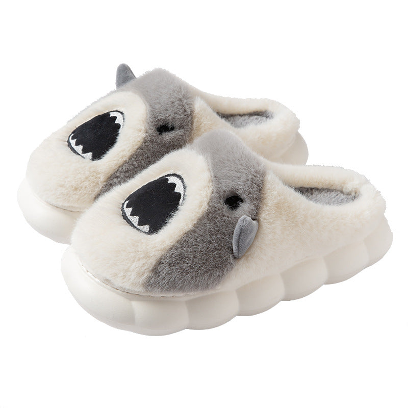 Women's Shark Slippers - Cute Cartoon Warm Winter Plush Fuzzy Shoes