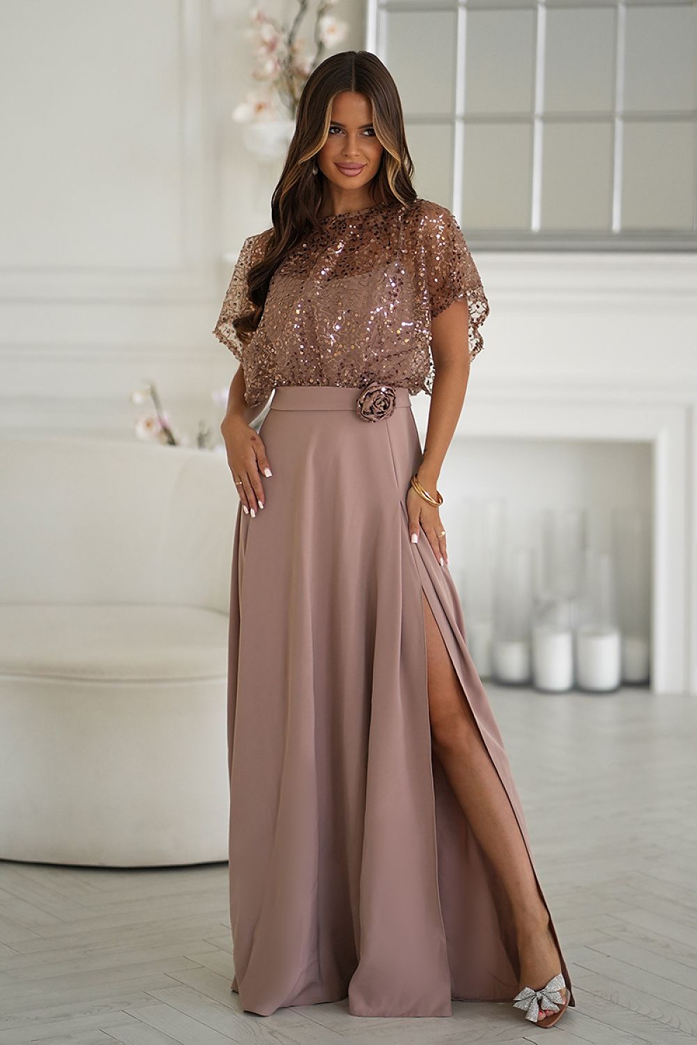  Long dress model 219691 Bicotone 