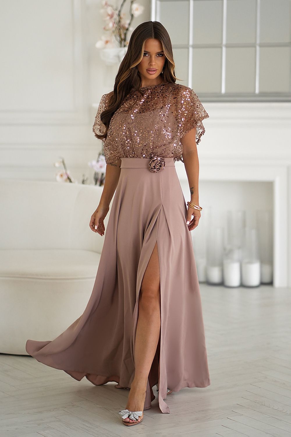  Long dress model 219691 Bicotone 