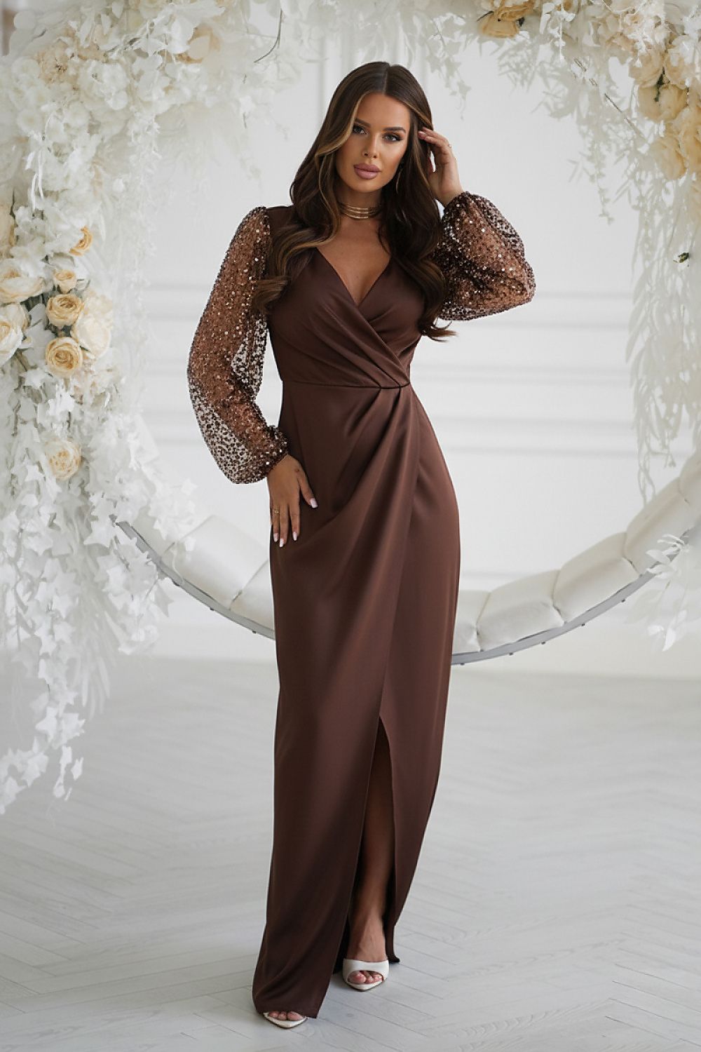  Long dress model 220832 Bicotone 