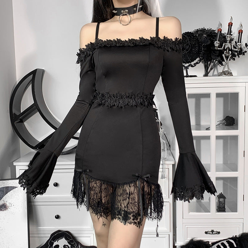 European & American Style Lace Mini Dress